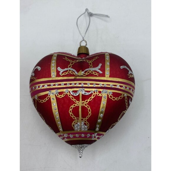 Bronner’s Handcrafted Red & Gold Heart Ornament Holiday Christmas Decor - Picture 4 of 16